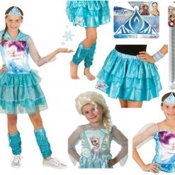 Rubies Deerfield Disney Frozen Queen Elsa Top Tutu Skirt Footless Tights Tiara Wig Costume Accessory Costumes