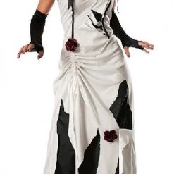 Rubie's Creeping Beauty Halloween Costume Gothic Black White Ripped Dress Halloween Costumes