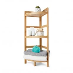 Kmart Home Syle 3 Tier Bamboo Bathroom Shelf Corner Shower Shelves Bath Storage