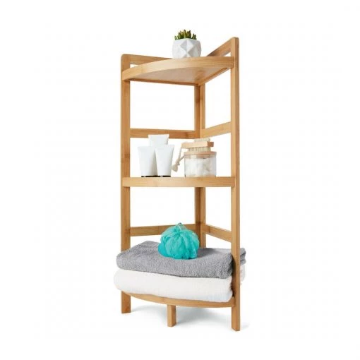 Kmart Home Syle 3 Tier Bamboo Bathroom Shelf Corner Shower Shelves Bath Storage