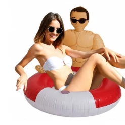 Smiffys Baywatch Inflatable Lifeguard Boyfriend Hunk Swim Ring 88cm Ladies Swim Toy