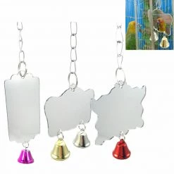 AliExpress Bird Mirror Interactive Bird Cage Toy With Bells Budgie Canary Cockatiel Finch Home & Garden