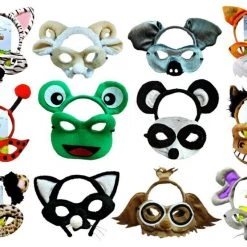 Sweidas Costume Accessories Farm Animal Headband & Mask Costume Set Sheep Panda Owl Fox Frog Cat Horse Zebra