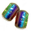 Sweidas Burning Man Rainbow Wrist Cuffs Mardi Gras Pride Festivals Costume Accessory