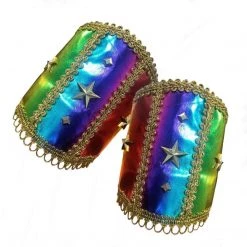 Sweidas Burning Man Rainbow Wrist Cuffs Mardi Gras Pride Festivals Costume Accessory
