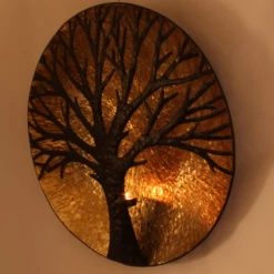 MAL Glowing Light Up Metal Iron Sculpture Tree Of Life Wall Art 60cm Home Decor Home & Garden