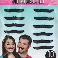 Balloon Agencies Assorted Self Adhesive Stick On Costume Moustaches 10 Pack Of Party Moustaches