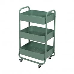 Kmart 3 Tier Bath Kitchen Trolley Storage Cart Portable Rolling Rack Shelf Organiser