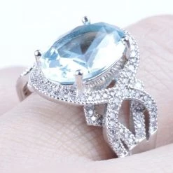 Unbranded Crystal Cubic Zirconia Silver Ring Fashion Ladies Dress Ring Fashion Jewelry