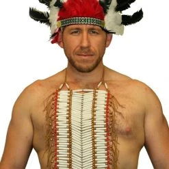 Sweidas Costume Accessories American Indian Chief Native Bone Chest Plate Costume Accessory