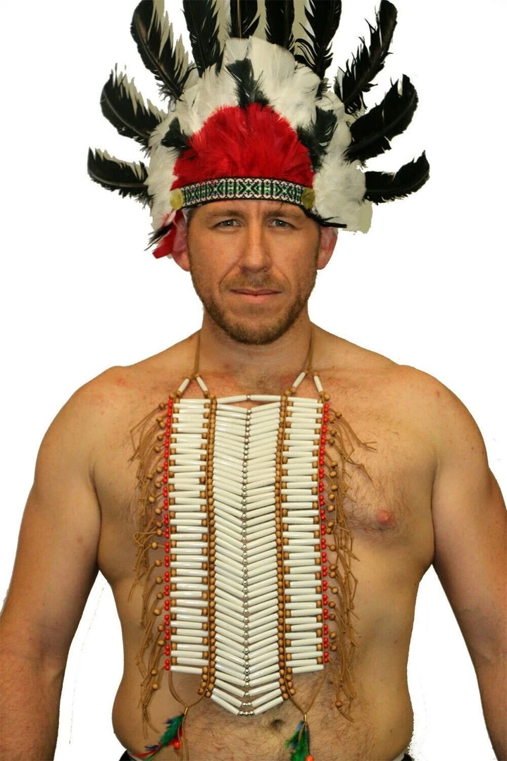 Sweidas Costume Accessories American Indian Chief Native Bone Chest Plate Costume Accessory 1 Sweidas Costume Accessories American Indian Chief Native Bone Chest Plate Costume Accessory