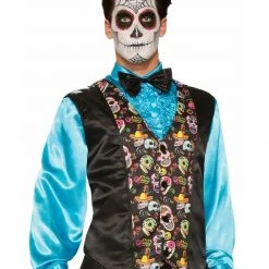 Tomfoolery Day Of The Dead Vest Halloween Mens Costume