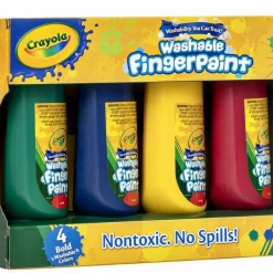 ABT Crayola No Spills Washable Fingerpaints Pack Of 4 Bold Colours