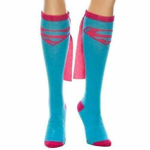 Unbranded Superhero Pink Supergirl Socks With Cape Crazy Sock Day Costume Accessories 1 Unbranded Superhero Pink Supergirl Socks With Cape Crazy Sock Day Costume Accessories