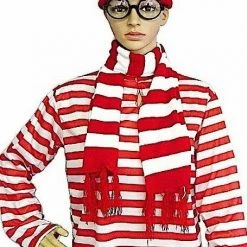 Aussie Toys Costumes Wheres Wally Beanie Hat Scarf Glasses Adult Mens Ladies Full Costume