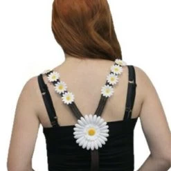 Sweidas Costume Accessories Flower Suspenders Braces Oktoberfest Hippie Ladies Costume Accessory