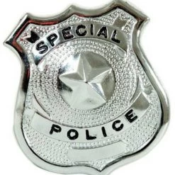 Sweidas Silver Metal Special Police Cop Badge Costume Accessory