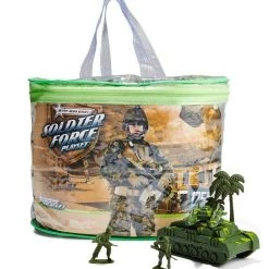 Kmart 125 Piece Army Soldier Adventure Kids Toy Play Set Figures In Storage Bag Pack