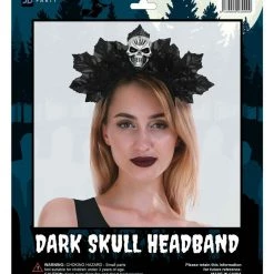 JD Party Dark Skull Bats And Roses Halloween Headband Costume Accessory