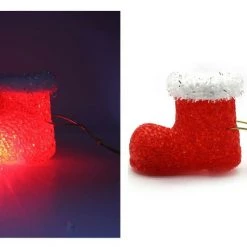JD Party 6pc Christmas Tree Light Up Decoration Kit Santa Hat Boot Gift Ornament Christmas Decorations