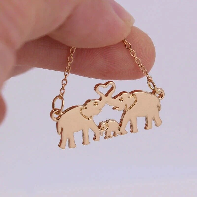 AliExpress Fashion Jewelry Gold Silver Family Elephant Pendant Necklace 5 AliExpress Fashion Jewelry Gold Silver Family Elephant Pendant Necklace