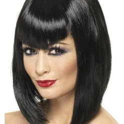Smiffys Vamp Black Halloween Ladies Wig