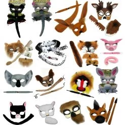 Sweidas Plush Deluxe Adult Animal Set Mask With Elastic Strap Costume Accessory Costume Accessories