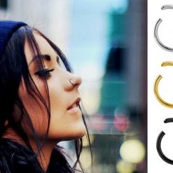 AliExpress Universal Nose Lip Labret Ear Septum Nipple Body Earring Hoop Piercing 12mm