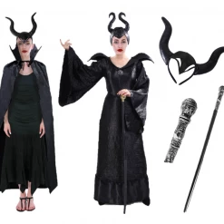 JD Adult Womens Maleficent Mistress Of Evil Queen Headpiece Halloween Black Cape 9 JD Adult Womens Maleficent Mistress Of Evil Queen Headpiece Halloween Black Cape