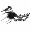 Balloon Agencies Black Filigree Feather Masquerade Ladies Mask