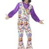 Smiffys Men's Costume Groovy Hippie 60s Mens Costume Disco 70s Costume