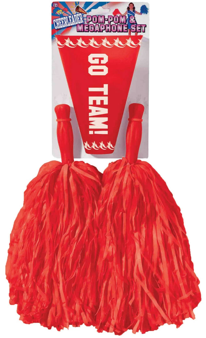 Morris Costumes Cheerleader Costume Pom Pom & Megaphone Pink Red White Black Blue Green Burgundy Costume Accessories 2 Morris Costumes Cheerleader Costume Pom Pom & Megaphone Pink Red White Black Blue Green Burgundy Costume Accessories