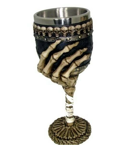 MAL 1pce 19cm Skull Goblet Mug 2 Asst Drinking Cup Halloween Mancave Resin Décor 1 MAL 1pce 19cm Skull Goblet Mug 2 Asst Drinking Cup Halloween Mancave Resin Décor