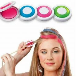 Kmart 4 Colour Hair Chalk Powder Fashion DIY Temporary Dye Blue Pink Purple Orange