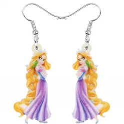AliExpress Fashion Jewelry Disney Princess Earrings Ariel Aurora Cinderella Jasmine Belle Snow White Elsa