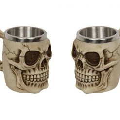 MAL 13cm Skull Head Beer Stein Halloween Mancave Home Decoration