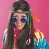 Rubies Groovy 60s Hippie Headband With Beads And Feather Costume Accessory
