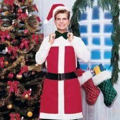 Unbranded Sexy Santa Bartender Waiters Apron With Belt And Santa Hat