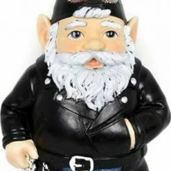 MAL Bikie Biker Girl Garden Gnome Statue Funny Ornament Gnomes Mens Novelty Gift Set Home & Garden