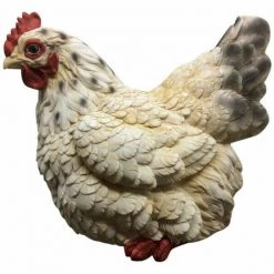 MALMAR Home & Garden 25cm Realistic Sitting Hen Chicken Chook Garden Farm Yard Animal Ornament Statue