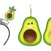 Balloon Agencies Costume Accessories Fiesta Avocado Holy Guacamole Headband Earrings Ladies Girls Costume Accessory