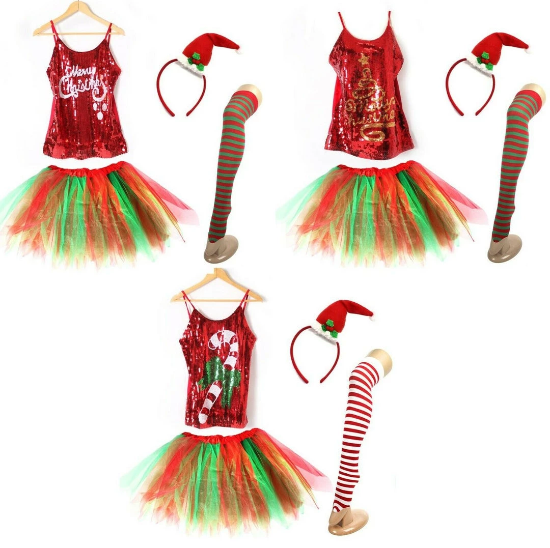 JD Party Candy Cane Tutu Christmas Ladies Costume Kit Christmas Dress Up Party 1 JD Party Candy Cane Tutu Christmas Ladies Costume Kit Christmas Dress Up Party
