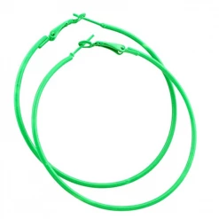 JD 80s Neon Rave Big Hoop Earrings 1980s Costume Accessory Round Or Triangle