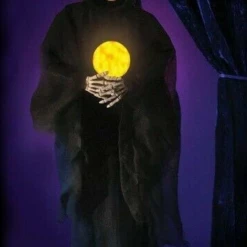 Unbranded Animated Grim Reaper Skeleton & Light Up Crystal Ball 150cm Halloween Prop