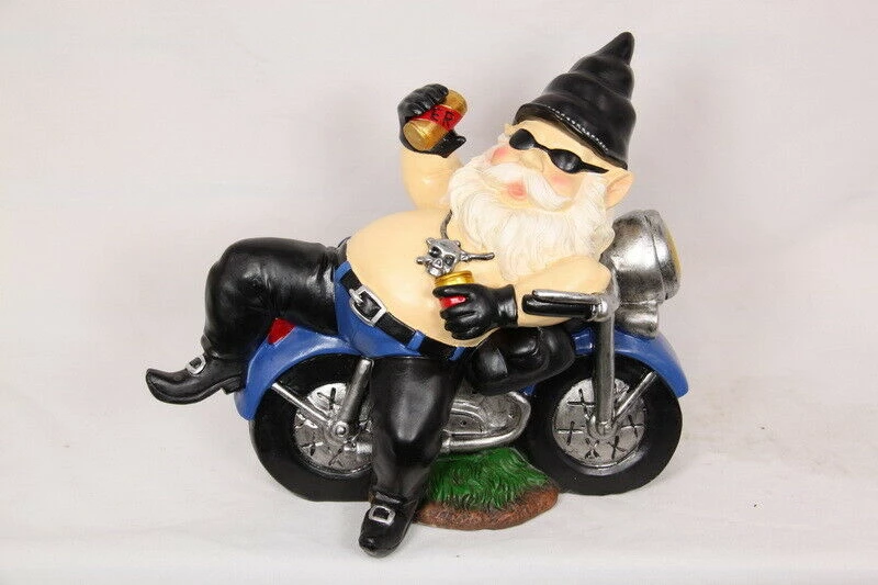 MALMAR Home & Garden 30cm DRUNK GNOME BIKER Bike Garden Outfitted Ornament Figurine Statues Christmas 5 MALMAR Home & Garden 30cm DRUNK GNOME BIKER Bike Garden Outfitted Ornament Figurine Statues Christmas