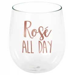 Balloon Agencies Cheers Rose All Day Stemless Wine Plastic Glasses Drinkware Party Supplies