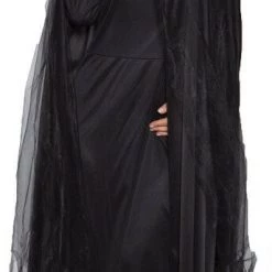 Morris Costumes Halloween Costumes Full Black Hooded Cape With Tulle Overlay Adult Halloween Costume
