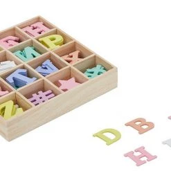 Kmart 180 Pcs Wooden Alphabet Letters Assorted Colored Craft Letters With Storage Tray Home & Garden