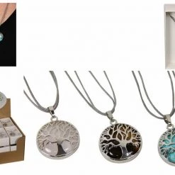 MALMAR Rose Turquoise Quartz Tree Of Life Necklace Gemstone Pendant Crystal Healing Fashion Jewelry