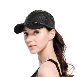 JD Party Sequin Glitter Baseball Cap 80s Costume Hat Pink Orange Green Gold Purple Red